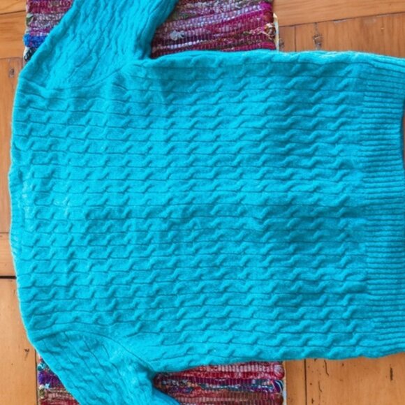 APPLESEED'S 100% wool cardigan/beautiful blue/New/L - Picture 2 of 5